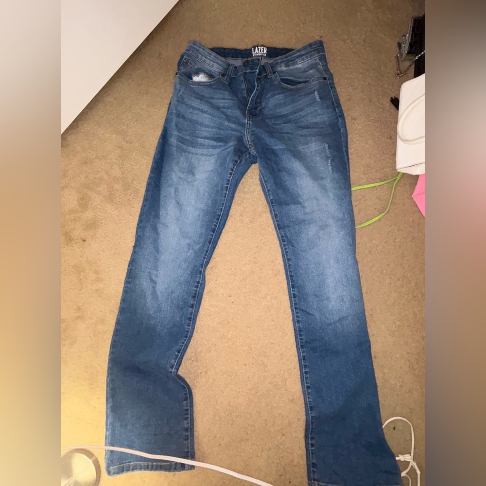 Lazer Men's Straight Jeans - Blue